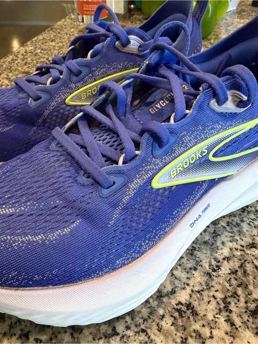 Brooks Women's Glycerin 22 Running Shoes - Blue with Neon Accent
